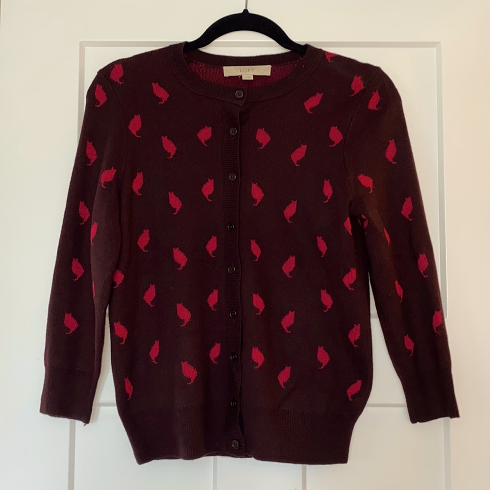 Ann Taylor Loft Cat Cardigan